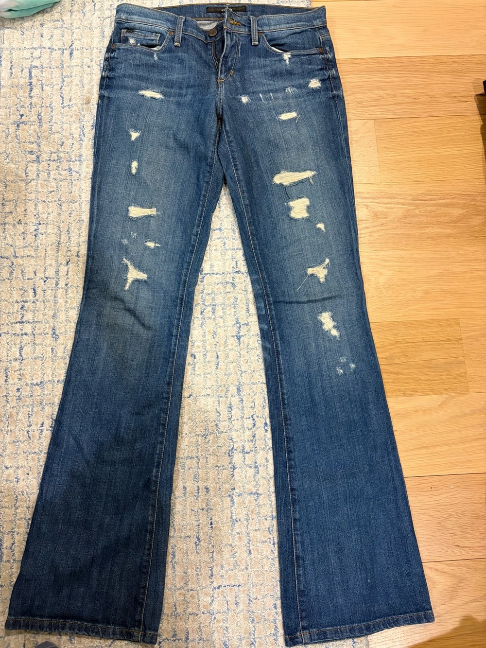 Joe's Jeans Women's Blue Flared Distressed Jeans